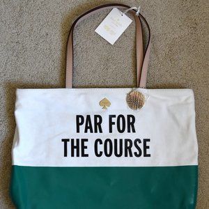 RARE KATE SPADE TOTE BAG "PAR FOR THE COURSE" LIMITED EDITION, NWT!!!!!